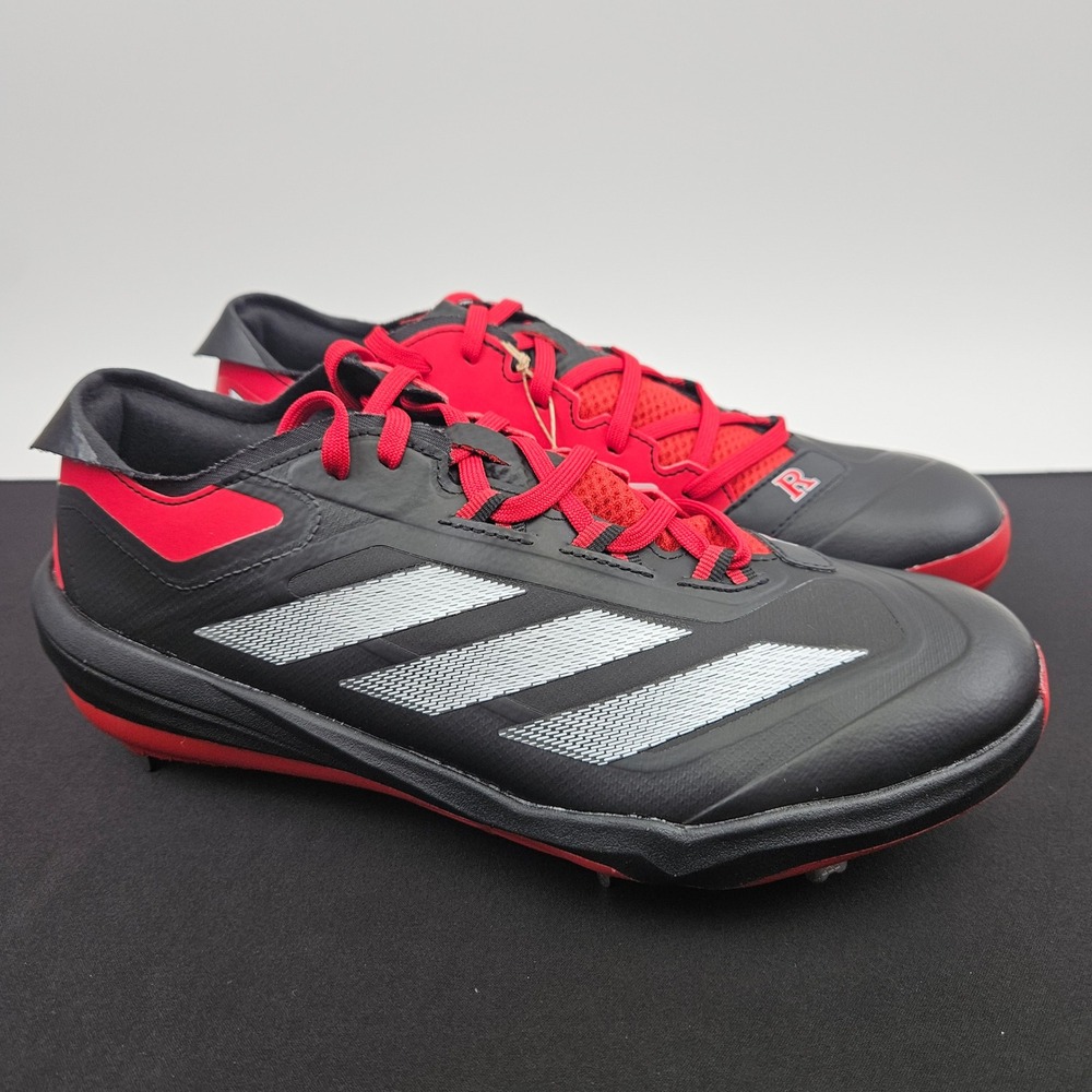 Adidas Adizero Impact NCAA Rutgers Baseball Cleats Red Black JR3048 Mens Sz 8.5